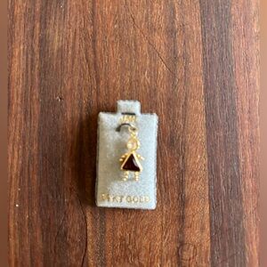 14kt Gold and Garnet  Girl Charm Pendant